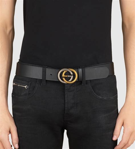 gucci belt interlocking g buckle mens|gucci interlocking g belt women's.